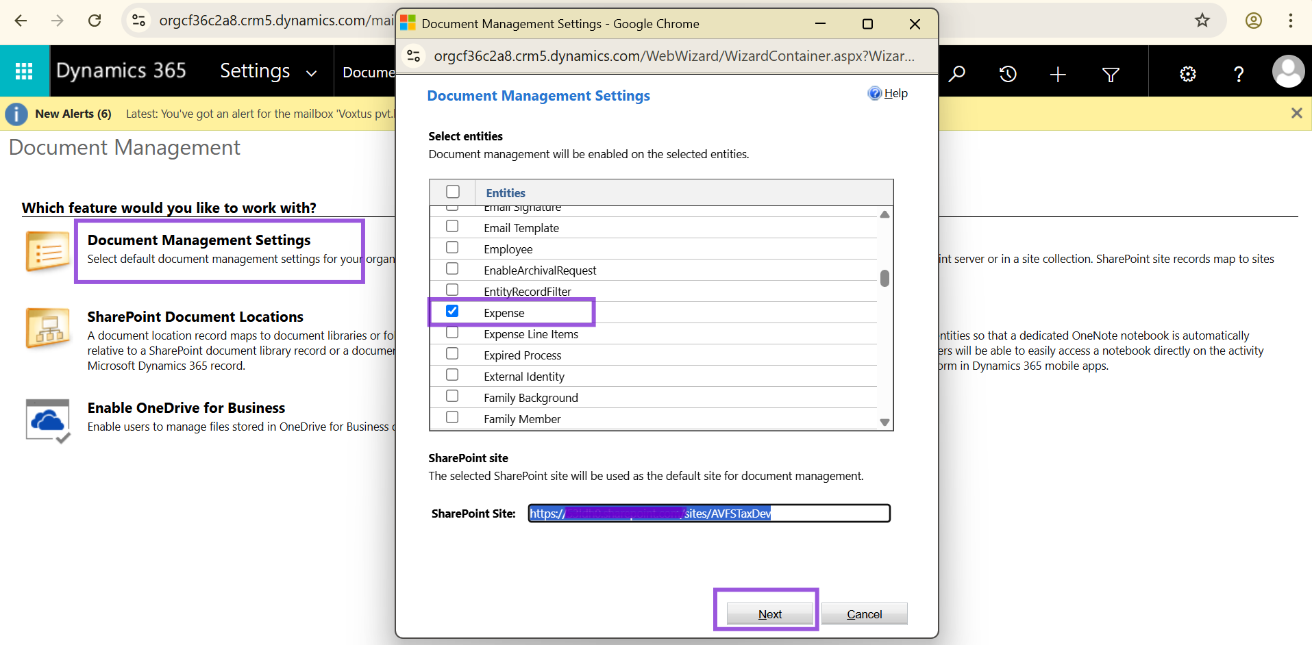 Document Management Settings Document Management Settings
